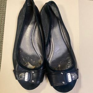 Coach - Size 7 Coach Logo Ballerina Black Flats Women’s. Worn used